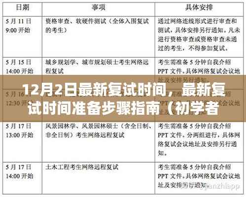 12月2日復(fù)試時間指南，準(zhǔn)備步驟全解析，適用于初學(xué)者與進階用戶
