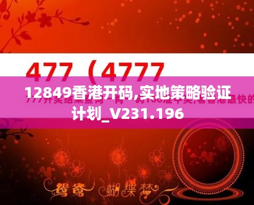 12849香港開碼,實(shí)地策略驗(yàn)證計(jì)劃_V231.196