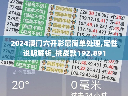 2024澳門六開彩最簡單處理,定性說明解析_挑戰(zhàn)款192.891