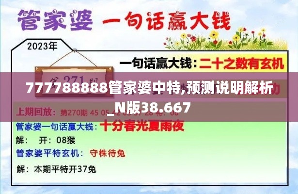 777788888管家婆中特,預(yù)測說明解析_N版38.667