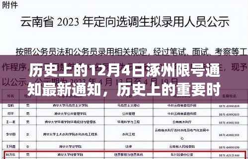 歷史上的重要時(shí)刻與最新解讀，涿州限號(hào)通知的最新通知與解讀
