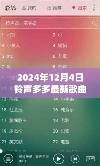 鈴聲多多最新歌曲探析，聚焦2024年12月4日的音樂(lè)觀察與思考