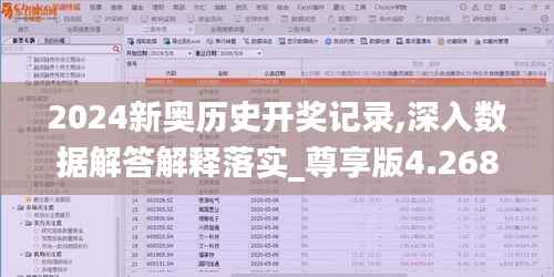 2024新奧歷史開(kāi)獎(jiǎng)記錄,深入數(shù)據(jù)解答解釋落實(shí)_尊享版4.268