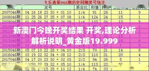 新澳門今晚開獎結(jié)果 開獎,理論分析解析說明_黃金版19.999
