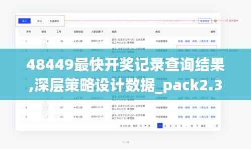 48449最快開獎記錄查詢結果,深層策略設計數(shù)據(jù)_pack2.315