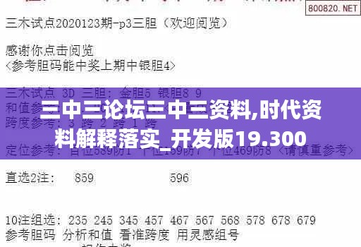 三中三論壇三中三資料,時代資料解釋落實_開發(fā)版19.300