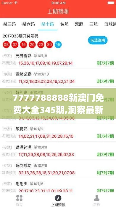7777788888新澳門免費大全345期,洞察最新開獎趨勢_FHD9.609