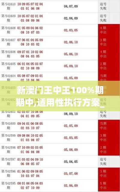 新澳門王中王100%期期中,適用性執(zhí)行方案_黃金版14.860