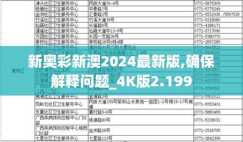 新奧彩新澳2024最新版,確保解釋問題_4K版2.199