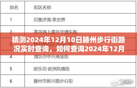 2024年12月10日滕州步行街路況實時查詢指南，詳細步驟與查詢方法