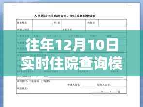 往年12月10日實時住院查詢模板，應用與深度影響探討