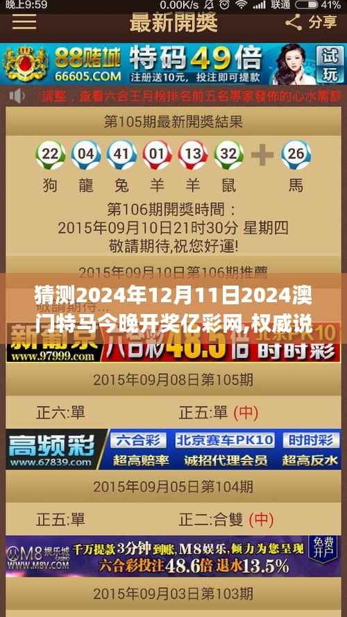 猜測2024年12月11日2024澳門特馬今晚開獎(jiǎng)億彩網(wǎng),權(quán)威說明解析_進(jìn)階版2.194