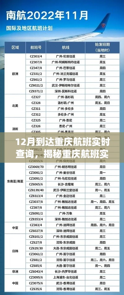 揭秘重慶航班實(shí)時(shí)查詢系統(tǒng)，輕松掌握十二月航班動(dòng)態(tài)查詢服務(wù)