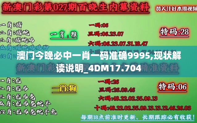 澳門今晚必中一肖一碼準(zhǔn)確9995,現(xiàn)狀解讀說明_4DM17.704