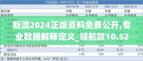 新澳2024正版資料免費公開,專業(yè)數(shù)據(jù)解釋定義_領航款10.524