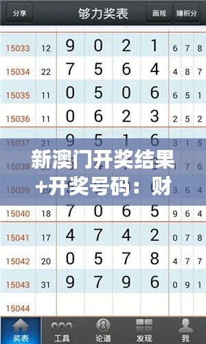 新澳門開獎結(jié)果+開獎號碼：財富的奇跡
