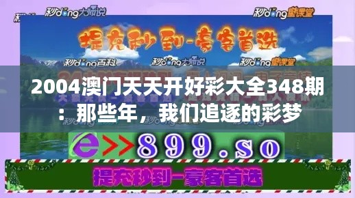 2004澳門天天開好彩大全348期：那些年，我們追逐的彩夢