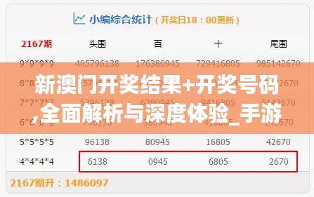 新澳門開獎(jiǎng)結(jié)果+開獎(jiǎng)號(hào)碼,全面解析與深度體驗(yàn)_手游版13.839
