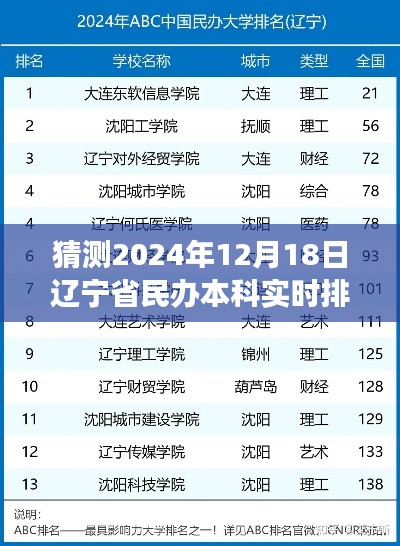 遼寧省民辦本科院校未來(lái)排名展望，預(yù)測(cè)至2024年12月18日的實(shí)時(shí)排名分析