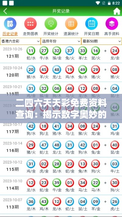 二四六天天彩免費(fèi)資料查詢：揭示數(shù)字奧妙的福利指南