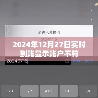 2024年12月27日賬戶不符實(shí)時(shí)到賬問(wèn)題解析