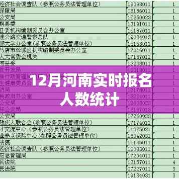 河南12月實時報名人數(shù)統(tǒng)計報告