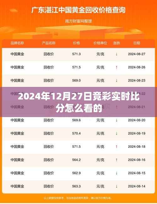 2024年12月27日競彩實時比分解析與觀看指南