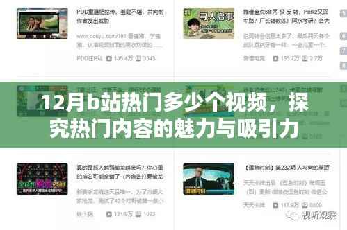 探究B站熱門視頻數(shù)量與魅力，十二月熱門內(nèi)容的吸引力分析