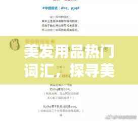 美發(fā)用品熱門詞匯揭秘，最新趨勢(shì)與潮流動(dòng)態(tài)（XXXX年美發(fā)資訊）